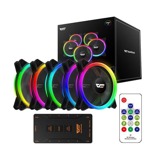 Computer Fan Set ARGB Darkflash DR12 Pro 5in1 120x120 (black), Darkflash DR12 PRO 5in1