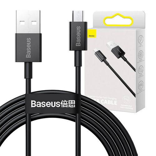Baseus Superior Series Cable USB to micro USB, 2A, 2m (black), Baseus CAMYS-A01