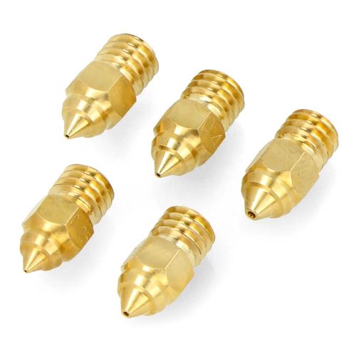 Creality MK-ST Brass nozzle 0,25mm/0,4mm/0,6mm/0,8mm - filament 1,75mm - brass - 5pcs CRL-20508