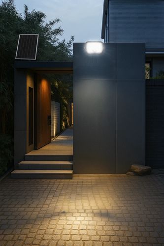 LED floodlight with solar panel and motion sensor LUNIR, 1400lm, 4000mAh, 4000K, 100° 211339 5905378211339