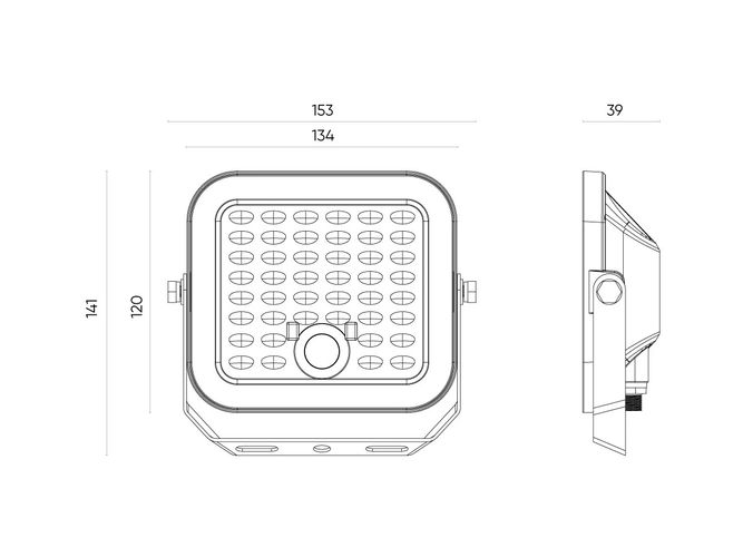 LED floodlight with solar panel and motion sensor LUNIR, 1400lm, 4000mAh, 4000K, 100° 211339 5905378211339