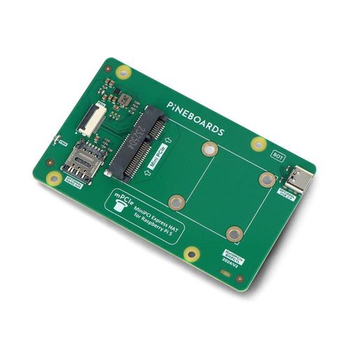 Pineboards Hat mPCIe - mini PCIe+USB 2.0+nano SIM adapter for Raspberry Pi 5 PIB-24864 5906268918192