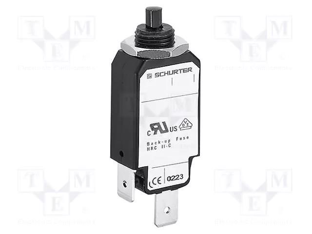Circuit breaker; Urated: 240VAC; 48VDC; 1A; SPST; Poles: 1; screw SCHURTER T11-311-1A