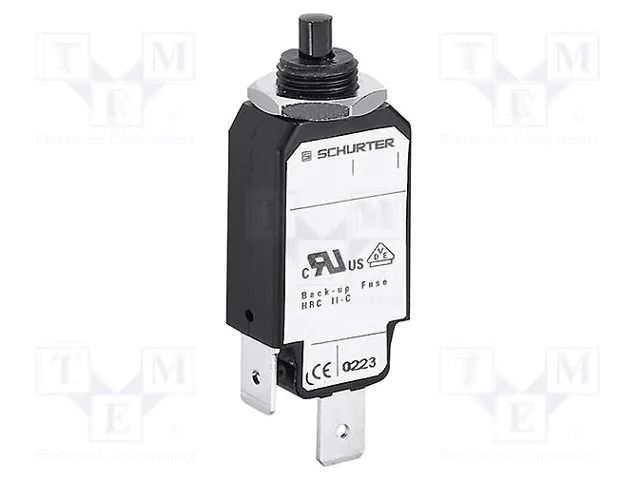 Circuit breaker; Urated: 240VAC; 48VDC; 1A; SPST; Poles: 1; screw SCHURTER T11-311-1A