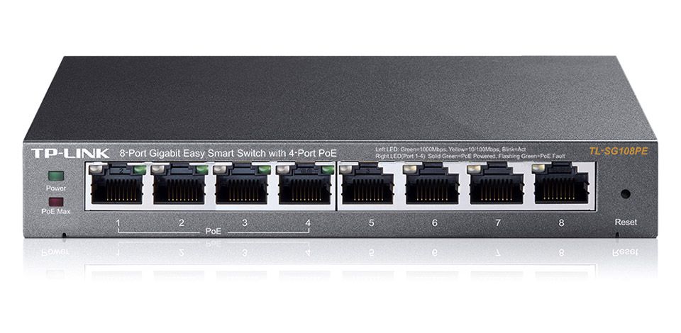 TP-Link TL-SG108PE | Switch | 8x RJ45 1000Mb/s, 4x PoE, 55W, Desktop, Managed, TP-LINK TL-SG108PE 6935364094744