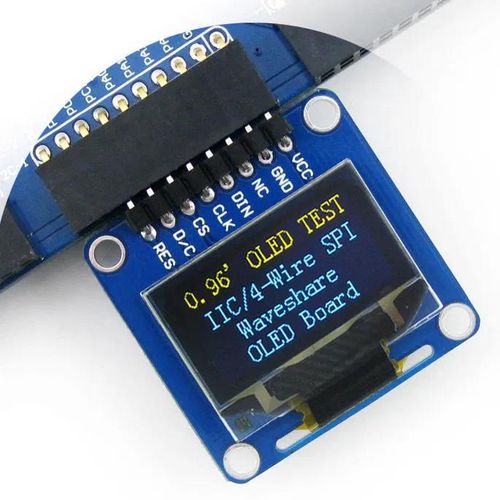 Two-color graphical OLED display 0.96 '' (A) 128x64px SPI/I2C - angled connectors - Waveshare 9085 WSR-04434 5904422373962