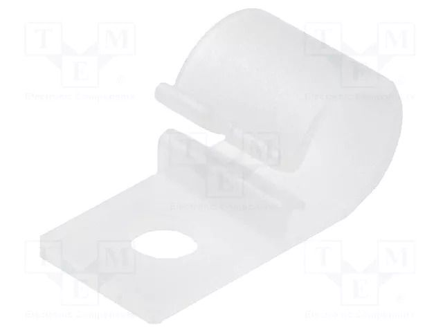 Fixing clamp; 4.6mm; polyamide; natural; Cable P-clips FIX&FASTEN FIX-CCB-2