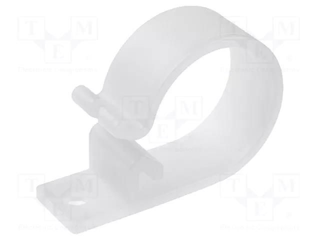 Fixing clamp; 21mm; polyamide; natural; Cable P-clips FIX&FASTEN FIX-CCB-3