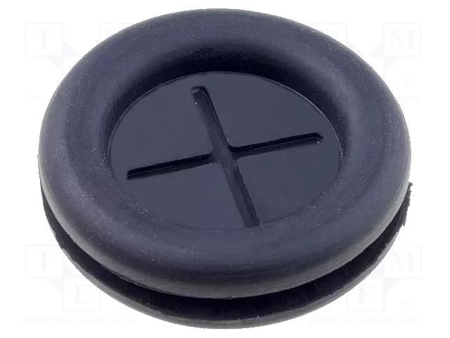 Grommet; with bulkhead; Ømount.hole: 19mm; Øhole: 16mm; rubber FIX&FASTEN FIX-DGB19A