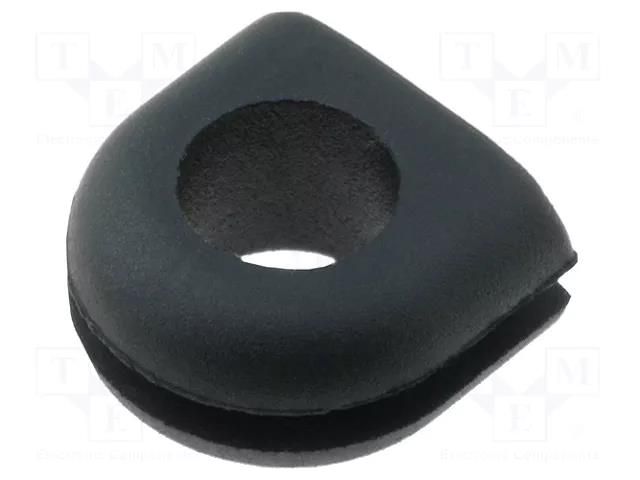 Grommet; Ømount.hole: 7.5mm; Øhole: 5.2mm; rubber; black FIX&FASTEN FIX-GR-39