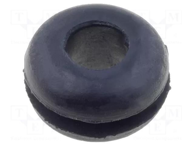 Grommet; Ømount.hole: 7.9mm; Øhole: 4.7mm; rubber; black FIX&FASTEN FIX-GR-43