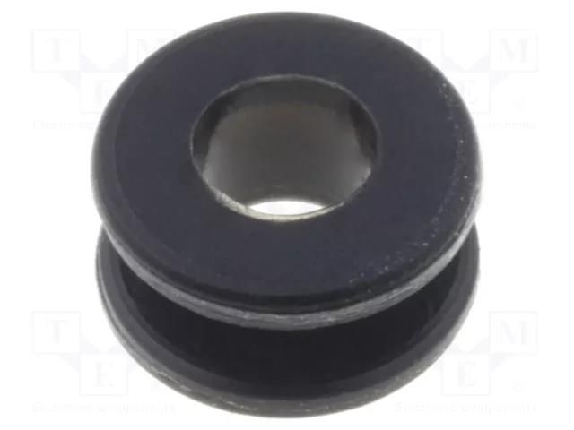 Grommet; Ømount.hole: 4.5mm; Øhole: 3.5mm; rubber; black FIX&FASTEN FIX-GR-53