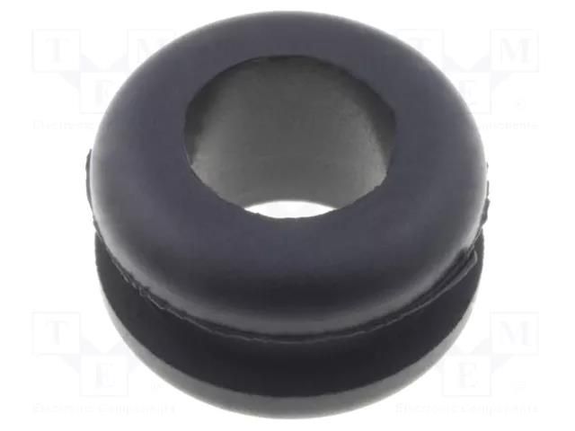 Grommet; Ømount.hole: 9mm; Øhole: 6mm; rubber; black FIX&FASTEN FIX-GR-58