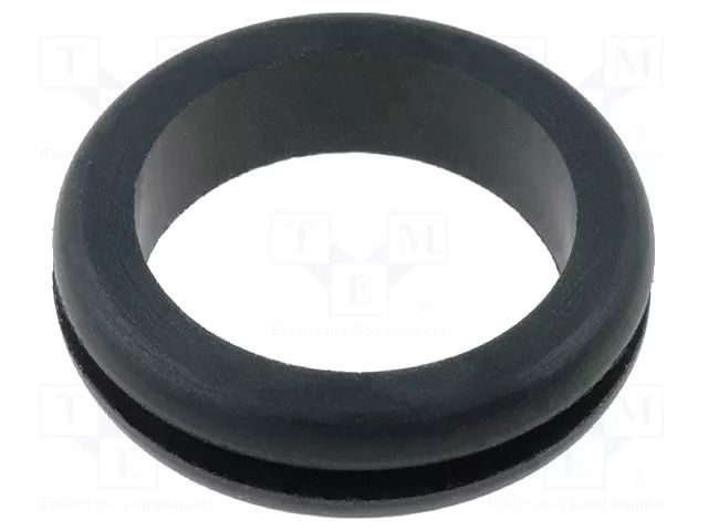 Grommet; Ømount.hole: 19mm; Øhole: 16mm; rubber; black FIX&FASTEN FIX-GR-6