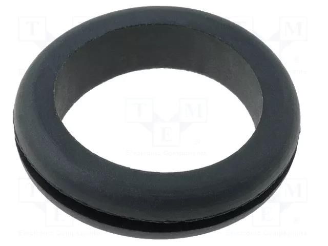 Grommet; Ømount.hole: 19.5mm; Øhole: 18mm; rubber; black FIX&FASTEN FIX-GR-6A