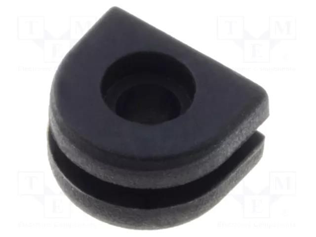 Grommet; Ømount.hole: 4.52mm; Øhole: 1.5mm; rubber; black FIX&FASTEN FIX-GR-70