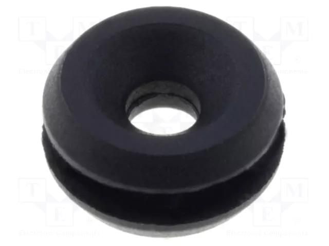 Grommet; Ømount.hole: 5.8mm; Øhole: 2.33mm; rubber; black FIX&FASTEN FIX-GR-98