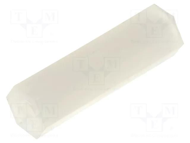 Screwed spacer sleeve; hexagonal; polyamide; M2; L: 16mm FIX&FASTEN FIX-HP2-16