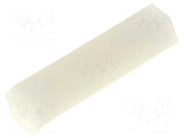 Screwed spacer sleeve; hexagonal; polyamide; M2; L: 17mm FIX&FASTEN FIX-HP2-17