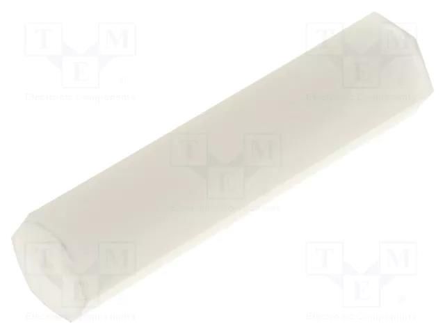 Screwed spacer sleeve; hexagonal; polyamide; M2; L: 20mm FIX&FASTEN FIX-HP2-20