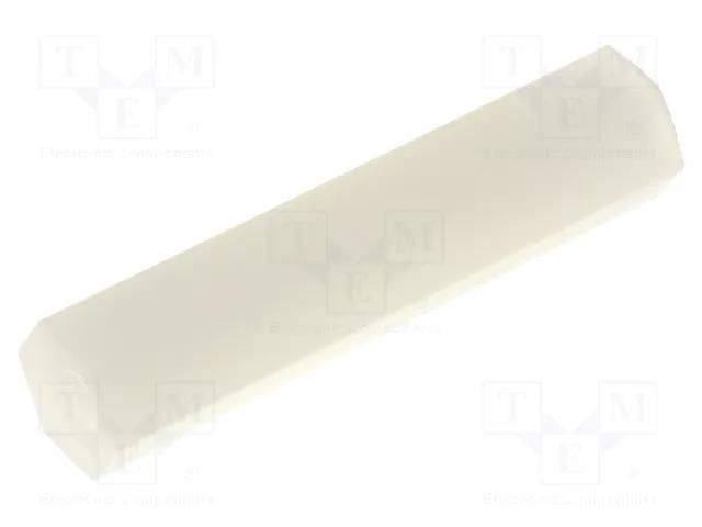 Screwed spacer sleeve; hexagonal; polyamide; M2; L: 21mm FIX&FASTEN FIX-HP2-21