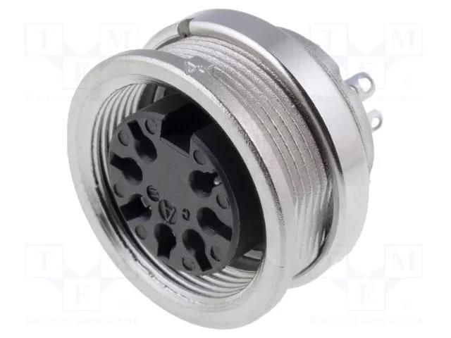 Connector: M16; socket; female; PIN: 7; 5A; 100V; C091A; soldering AMPHENOL C091A-T3487-000