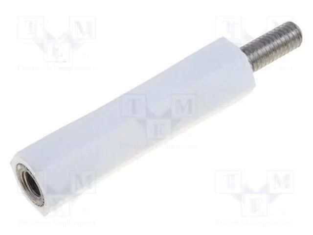 Insulating sleeve; Int.thread: M3; L: 22mm; UL94V-2; polyamide DREMEC TFM-M3X22/DR2183