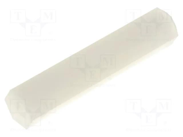 Screwed spacer sleeve; hexagonal; polyamide; M2; L: 23mm FIX&FASTEN FIX-HP2-23