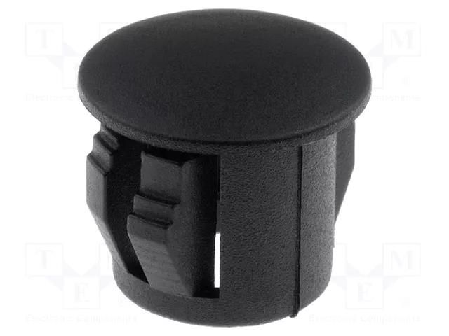 Stopper; H: 10.1mm; Flange dia: 11.5mm; Wall thick: 3.3mm; black FIX&FASTEN FIX-M09A
