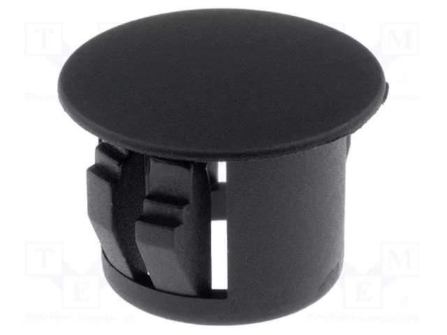 Stopper; H: 10.1mm; Flange dia: 14mm; Wall thick: 3.3mm; black FIX&FASTEN FIX-M11