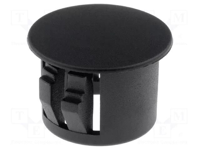 Stopper; H: 10.1mm; Flange dia: 14.3mm; Wall thick: 3.3mm; black FIX&FASTEN FIX-M12