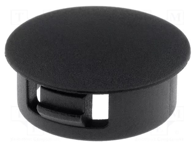 Stopper; H: 6.2mm; Wall thick: 2.2mm; black; polyamide; UL94V-2 FIX&FASTEN FIX-M13.5
