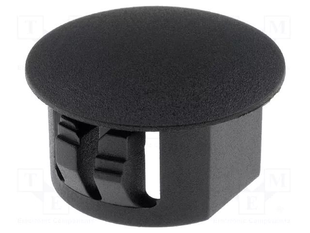 Stopper; H: 10.6mm; Flange dia: 18.6mm; black; polyamide; UL94V-2 FIX&FASTEN FIX-M16U