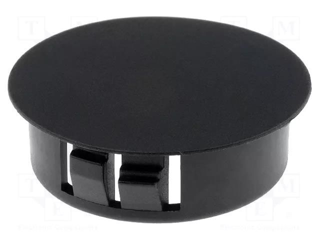Stopper; H: 11.3mm; Flange dia: 34.2mm; Wall thick: 3.3mm; black FIX&FASTEN FIX-M30