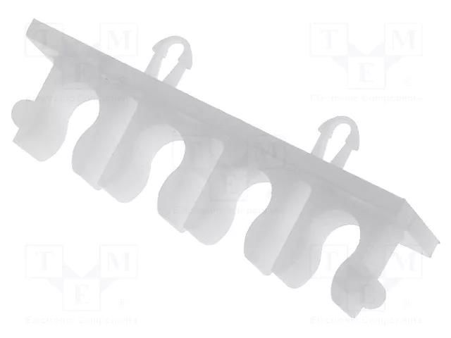 Holder; polyamide; natural; Cable P-clips; Number of slots: 4 FIX&FASTEN FIX-MUT-1