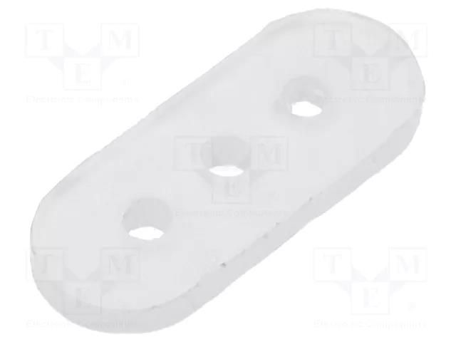 Insulating socket; polyamide; L: 1mm; natural; UL94V-2; for quartz FIX&FASTEN FIX-QW-1