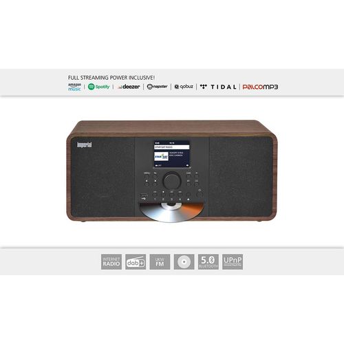 DABMAN i205 CD Hybrid Stereo Radio DAB+ / FM / Internet / Bluetooth Wood Look 22-238-00 4024035238005