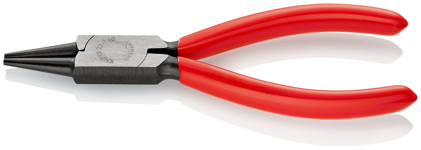 KNIPEX 22 01 140 Round Nose Pliers plastic coated black atramentized 140 mm 22 01 140