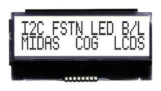 LCD, COG 16X2, I2C, FSTN BLK ON WHITE MCCOG21605B6W-FPTLWI