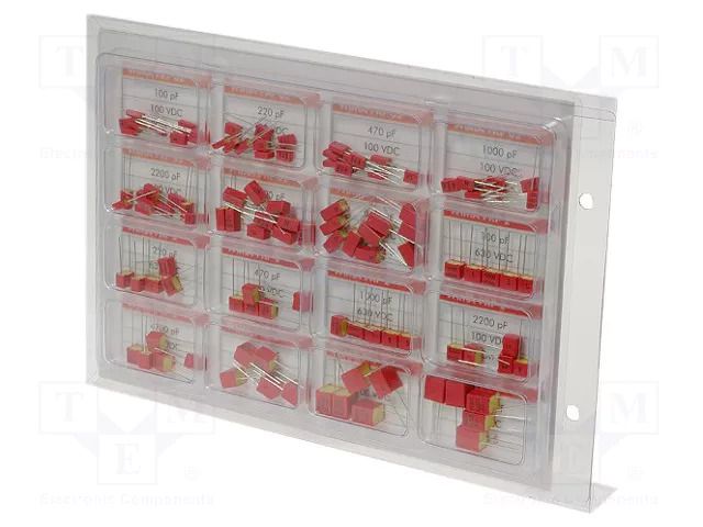 Capacitors-kit; THT; No.of val: 16; 100pF÷33nF; 115pcs. WIMA FKP-KIT