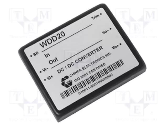 Converter: DC/DC; 20W; Uin: 35÷75VDC; Uout: 15VDC; Iout: 1.33A; OUT: 1 CHINFA ELECTRONICS WDD20-15S3U