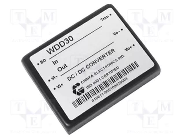 Converter: DC/DC; 30W; Uin: 35÷75VDC; Uout: 12VDC; Iout: 2.5A; WDD30U CHINFA ELECTRONICS WDD30-12S3U