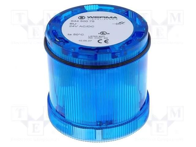 Module: light signaller; blue; LED; 24VDC; 24VAC; IP65; Ø70x65mm WERMA WER-64450075