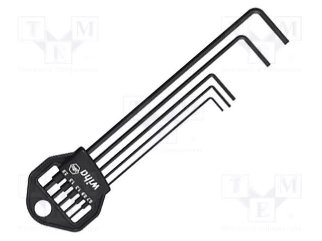 Wrench-set; hex key; Chrom-vanadium steel,hardened steel; 5pcs. WIHA WIHA.352HM5B