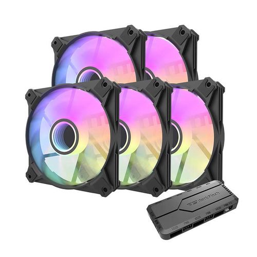 Computer fan set Darkflash INF8 ARGB 5in1 120x120 (black), Darkflash INF8 5in1