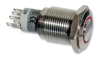 SWITCH, PUSHBUTTON, DPDT-2CO, 3A, 250V MP0045/1D2RD012
