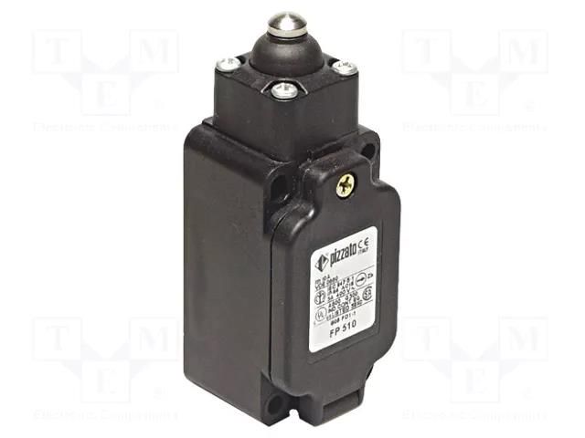 Limit switch; rubber seal,pin plunger Ø10mm; NO + NC; 10A; IP67 PIZZATO ELETTRICA FP510