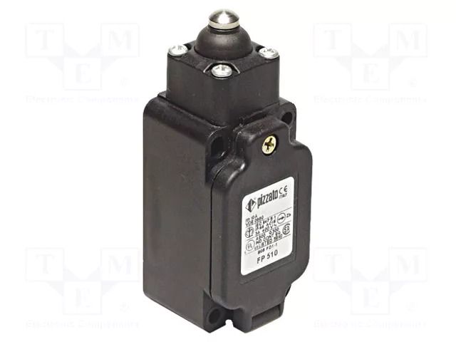 Limit switch; rubber seal,pin plunger Ø10mm; NO + NC; 10A; IP67 PIZZATO ELETTRICA FP510