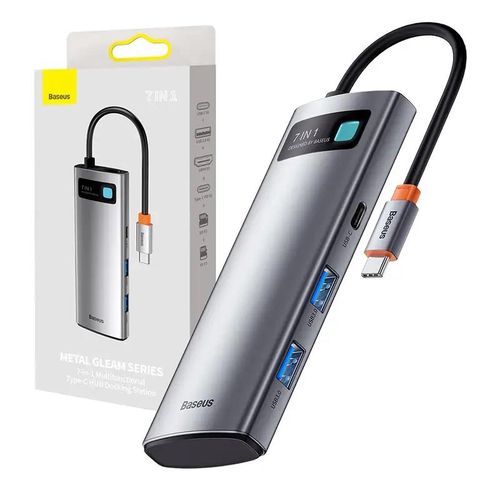 Baseus Hub Adapter 7in1 USB-C to 2x USB 3.0 + HDMI + USB-C PD, Baseus WKWG020113