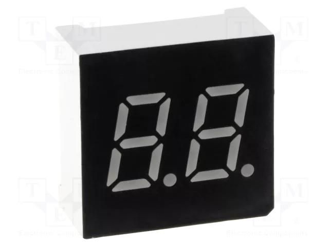 Display: LED; 7-segment; 7.62mm; 0.3"; No.char: 2; red; 40mcd OPTO Plus LED OPD-D3011LE-BW